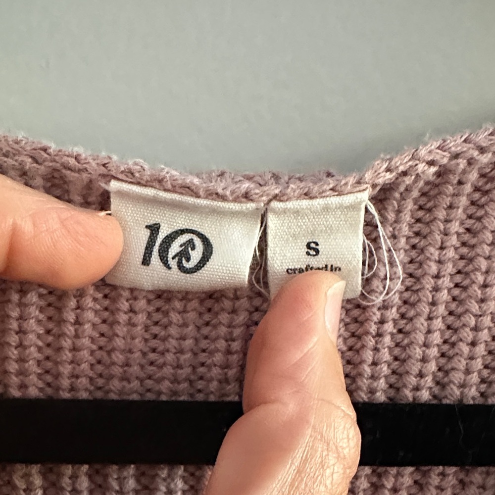 tentree Women's V-Neck Sweater - Soft Pink - Picture 2 of 6